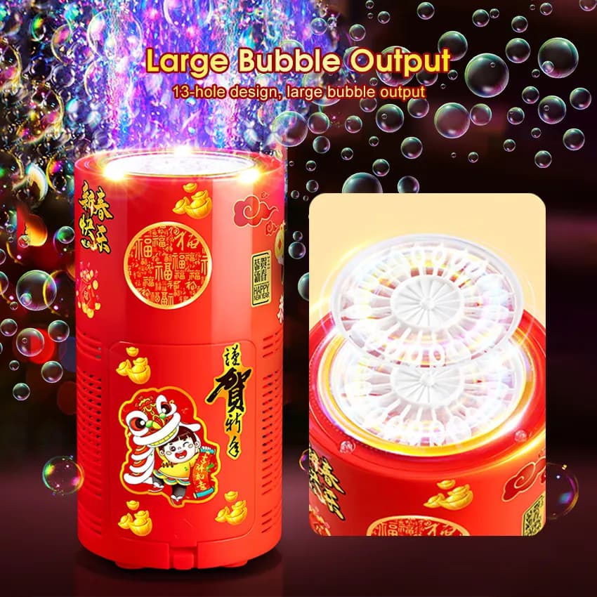 Rechargeable Stand Bubble Maker with LED Lights
