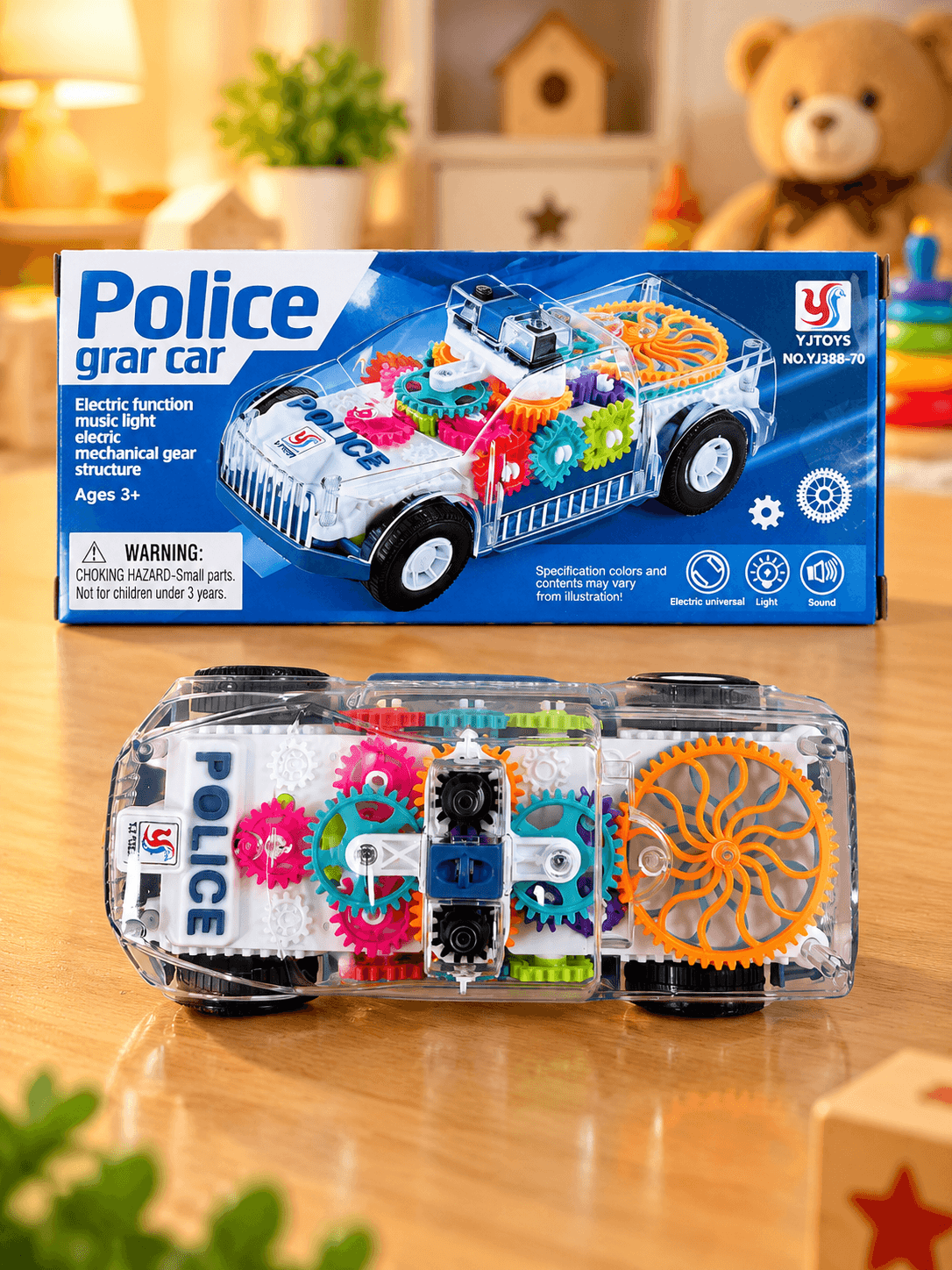 Mechanical Gear Movement Police Car
