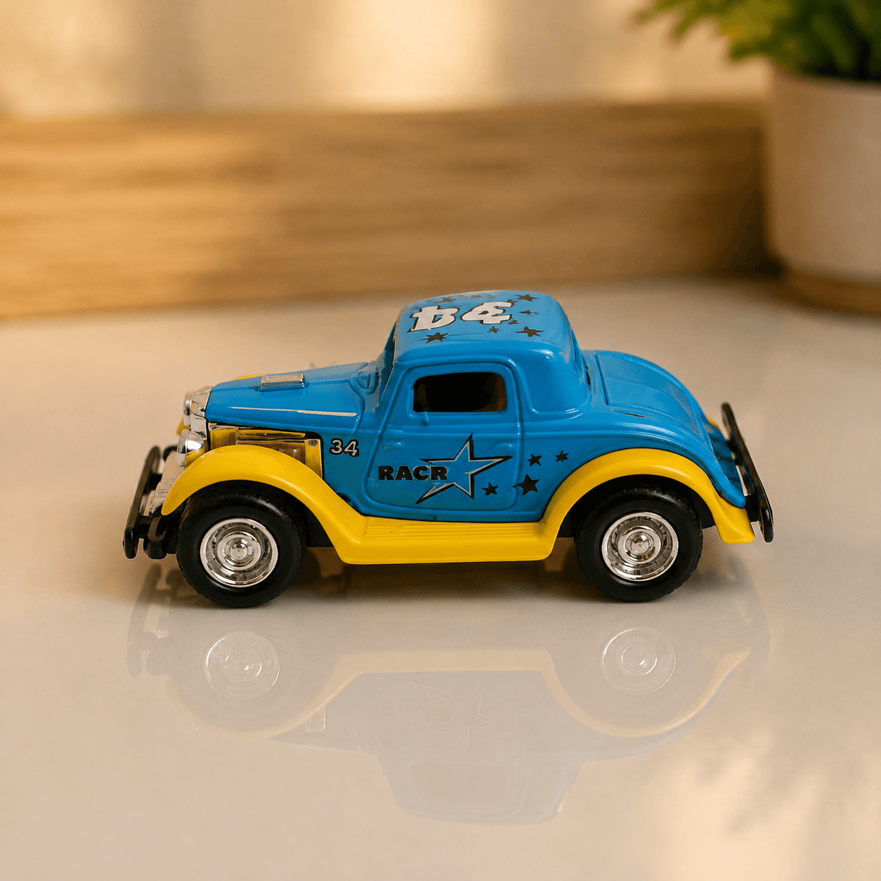 Classic Blue Racing Die-Cast Model Car